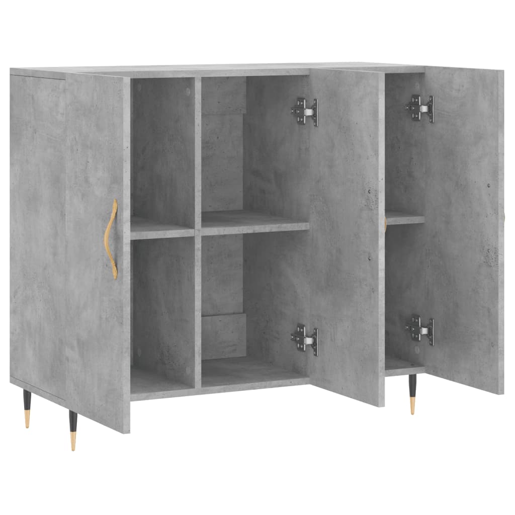 vidaXL Szafka, szarość betonu, 90x34x80 cm, materiał drewnopochodny