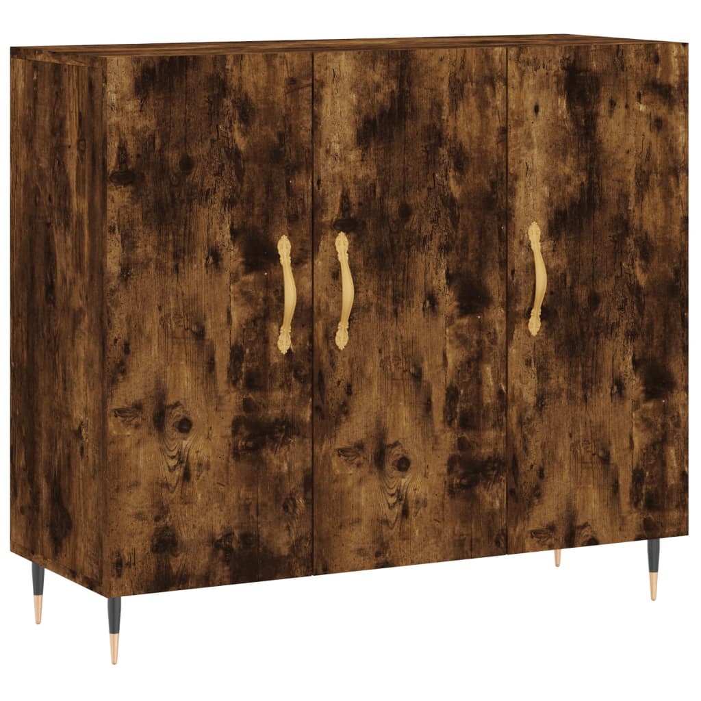 vidaXL Szafka, przydymiony dąb, 90x34x80 cm, materiał drewnopochodny