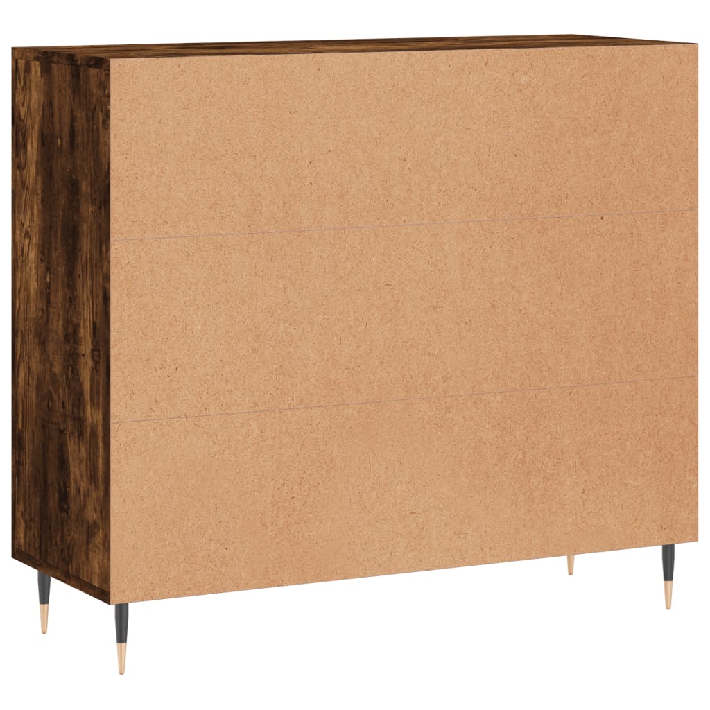 vidaXL Szafka, przydymiony dąb, 90x34x80 cm, materiał drewnopochodny