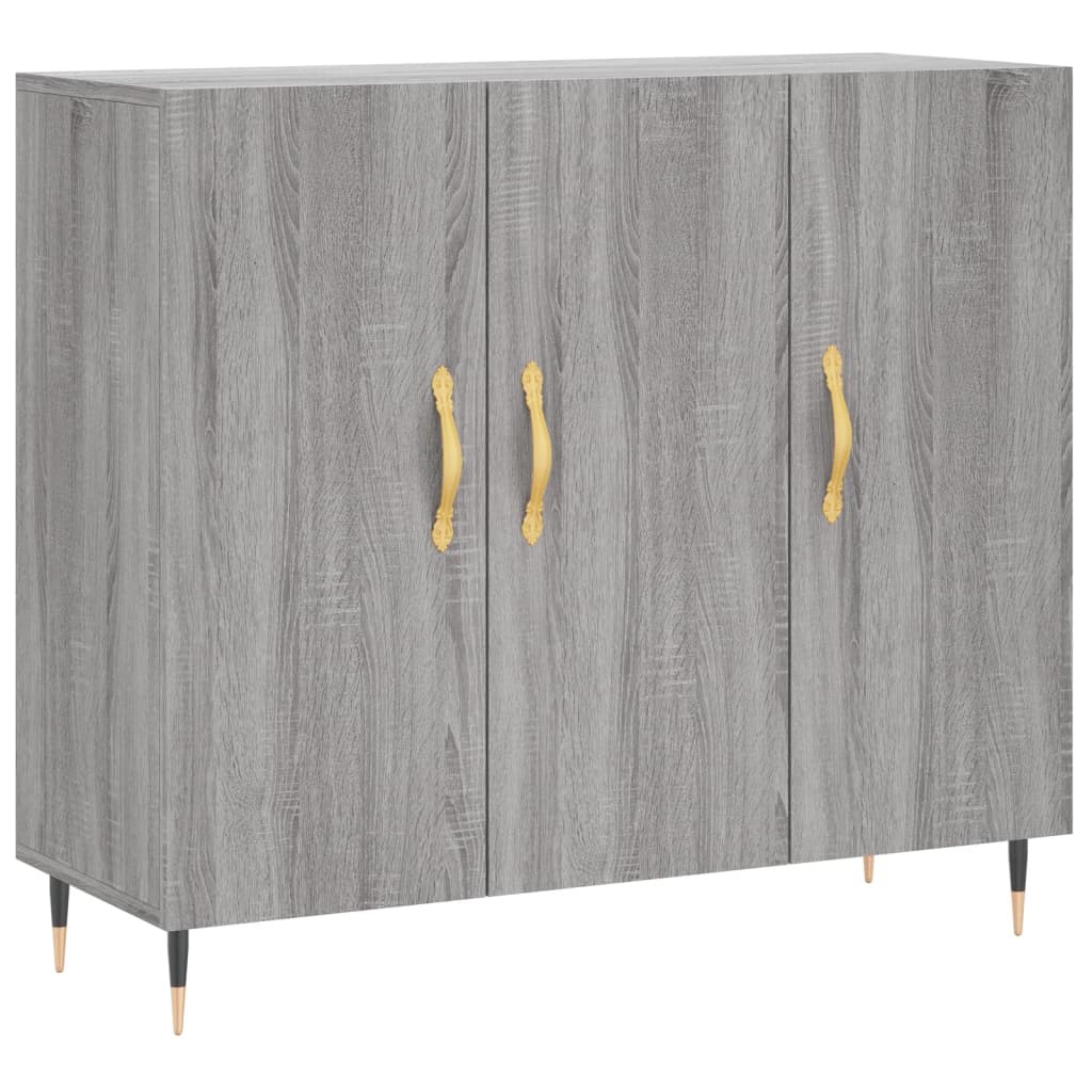 vidaXL Szafka, szary dąb sonoma, 90x34x80 cm, materiał drewnopochodny