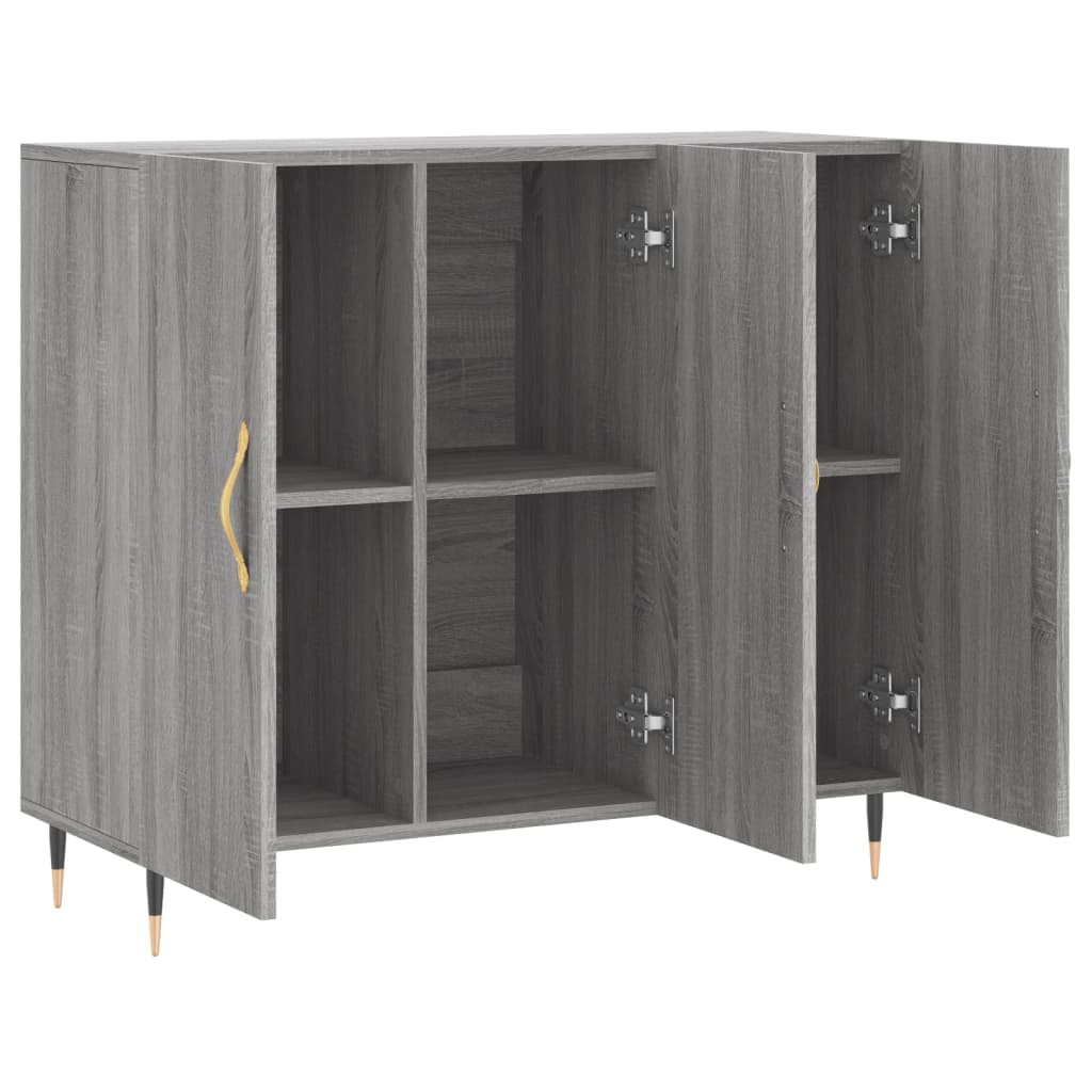 vidaXL Szafka, szary dąb sonoma, 90x34x80 cm, materiał drewnopochodny