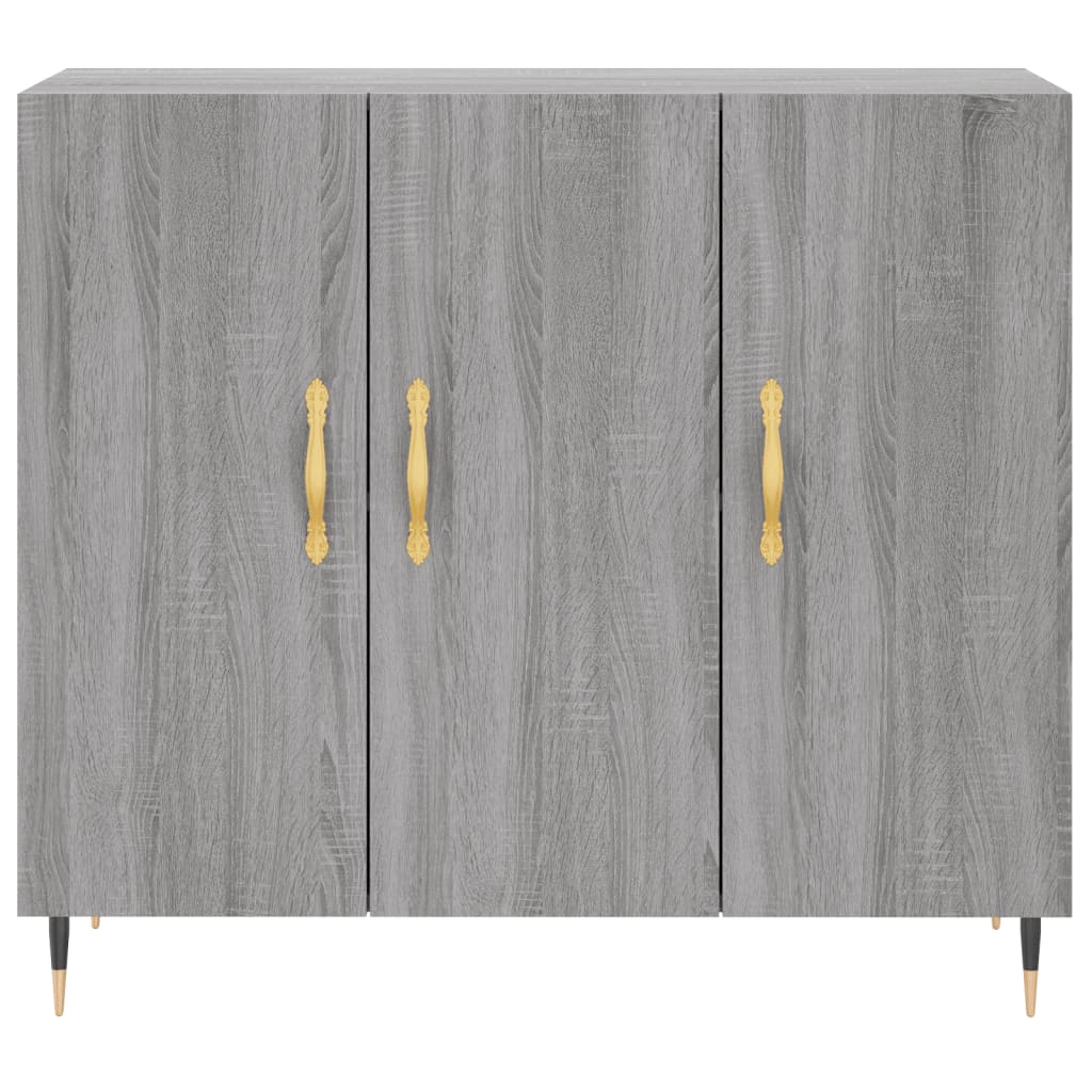 vidaXL Szafka, szary dąb sonoma, 90x34x80 cm, materiał drewnopochodny