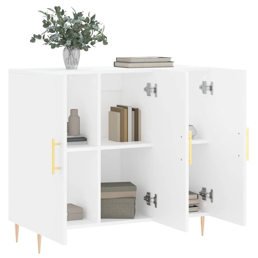vidaXL Szafka, biała, 90x34x80 cm, materiał drewnopochodny