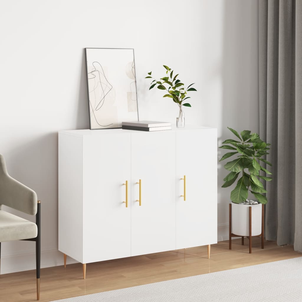 vidaXL Szafka, biała, 90x34x80 cm, materiał drewnopochodny