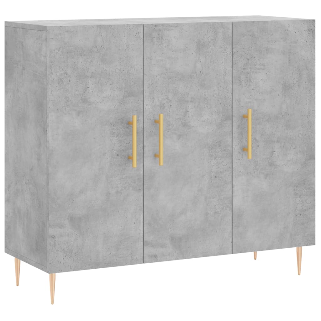 vidaXL Szafka, szarość betonu, 90x34x80 cm, materiał drewnopochodny