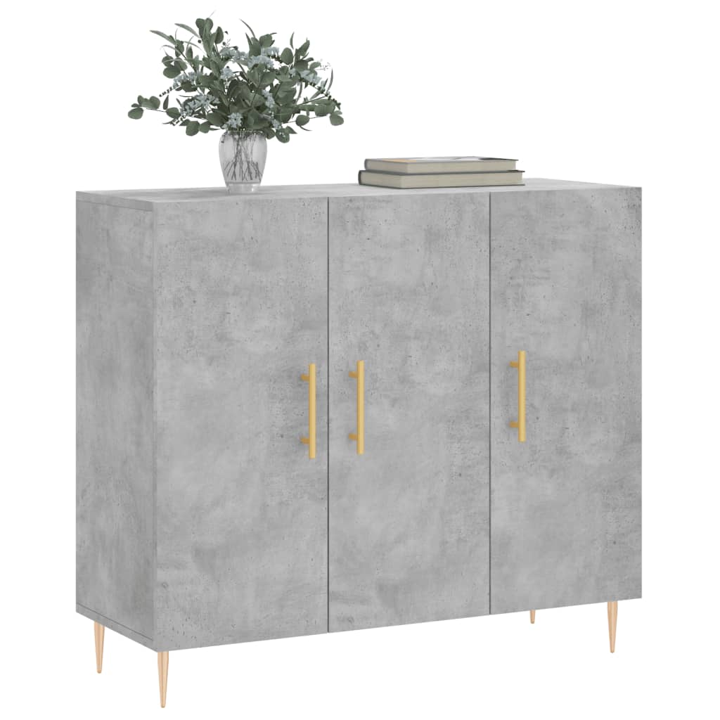 vidaXL Szafka, szarość betonu, 90x34x80 cm, materiał drewnopochodny