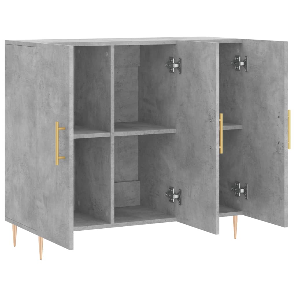 vidaXL Szafka, szarość betonu, 90x34x80 cm, materiał drewnopochodny