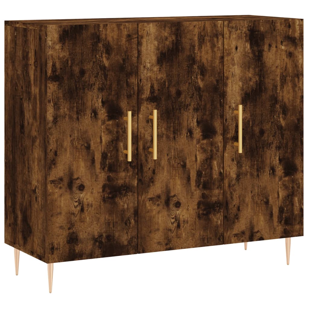 vidaXL Szafka, przydymiony dąb, 90x34x80 cm, materiał drewnopochodny