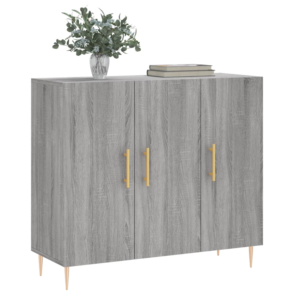 vidaXL Szafka, szary dąb sonoma, 90x34x80 cm, materiał drewnopochodny