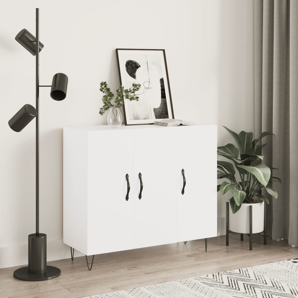 vidaXL Szafka, biała, 90x34x80 cm, materiał drewnopochodny