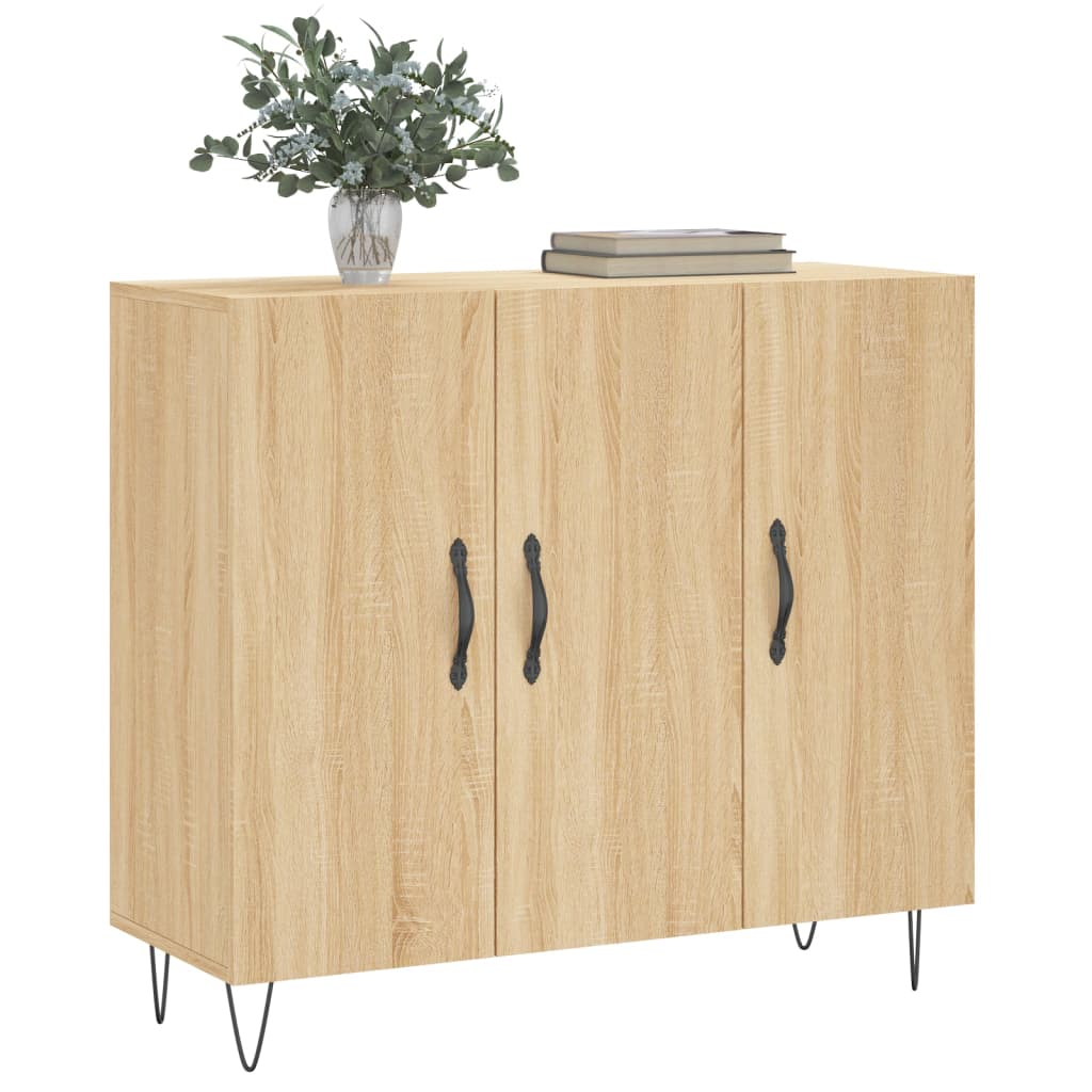 vidaXL Szafka, dąb sonoma, 90x34x80 cm, materiał drewnopochodny