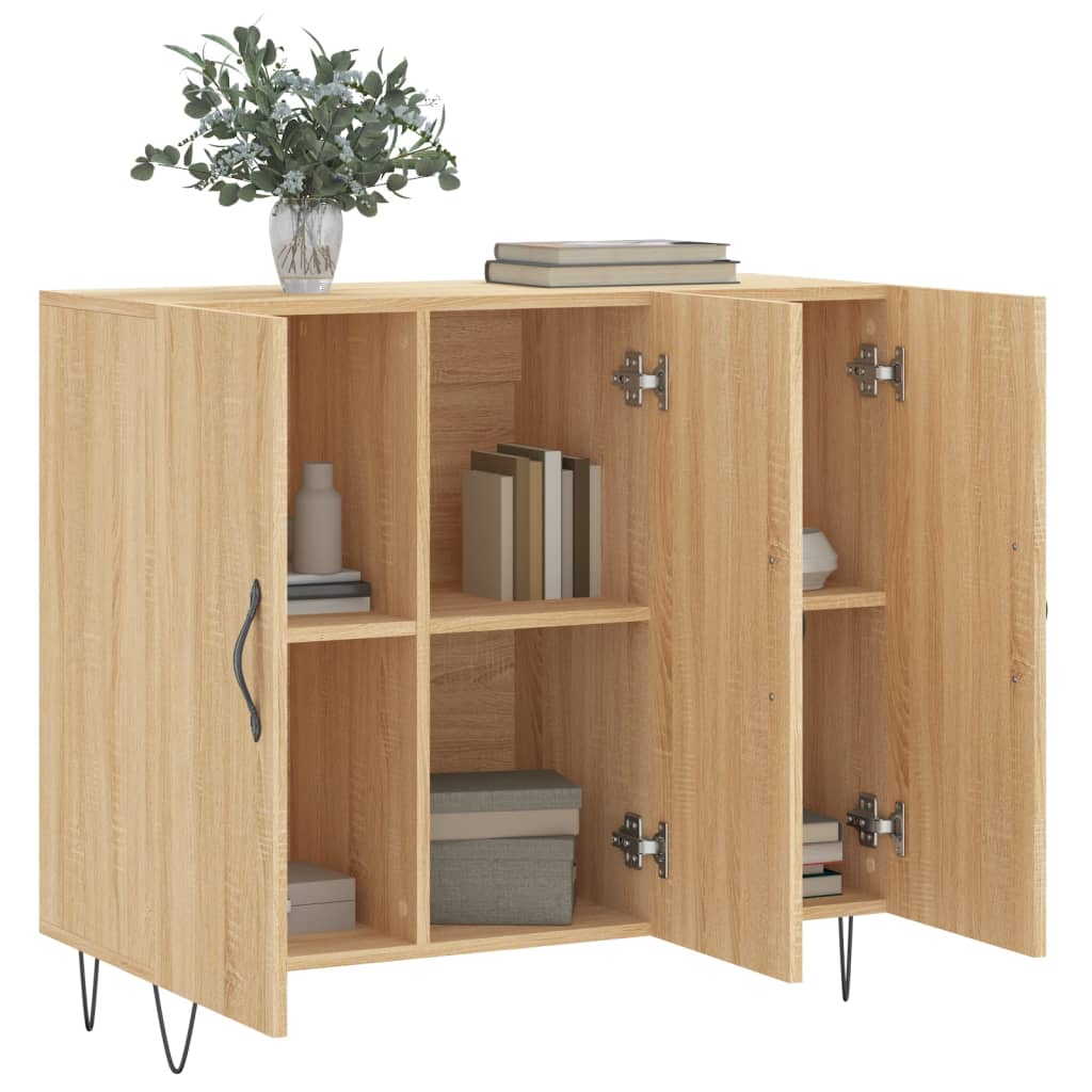 vidaXL Szafka, dąb sonoma, 90x34x80 cm, materiał drewnopochodny