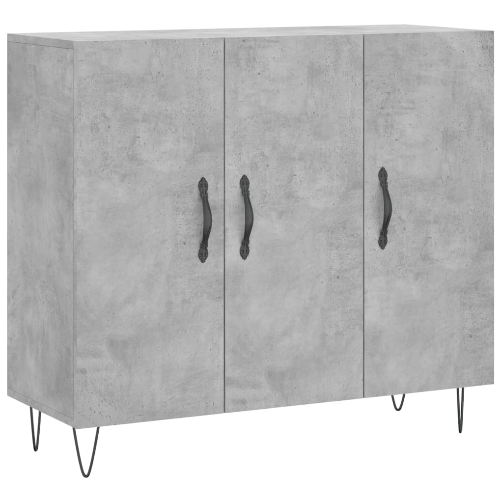 vidaXL Szafka, szarość betonu, 90x34x80 cm, materiał drewnopochodny
