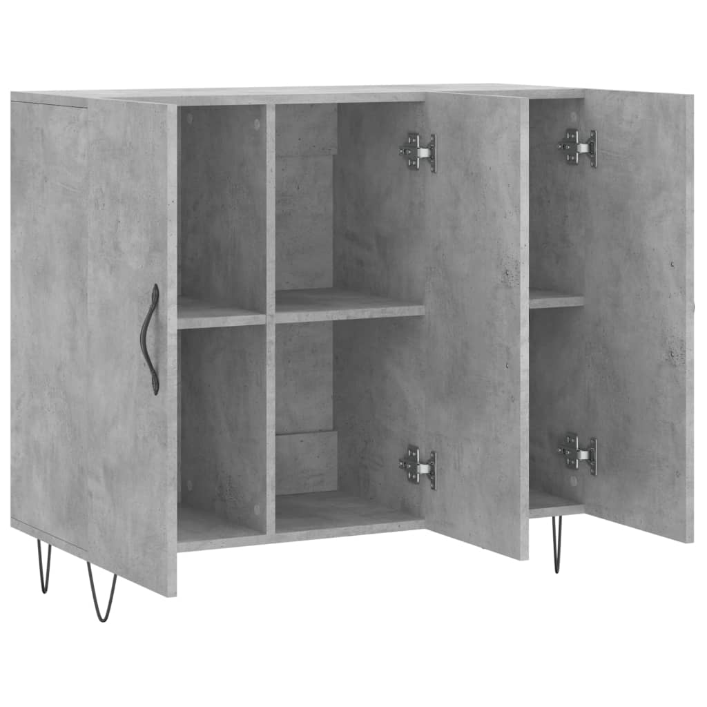 vidaXL Szafka, szarość betonu, 90x34x80 cm, materiał drewnopochodny