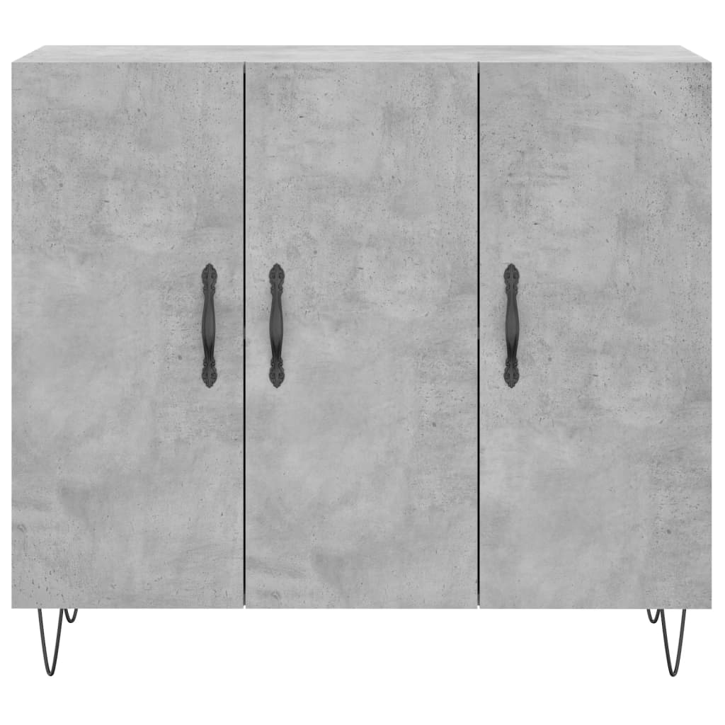vidaXL Szafka, szarość betonu, 90x34x80 cm, materiał drewnopochodny