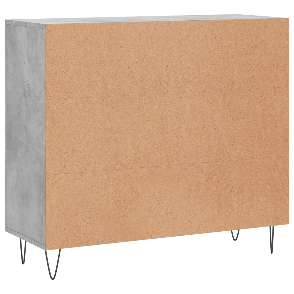 vidaXL Szafka, szarość betonu, 90x34x80 cm, materiał drewnopochodny