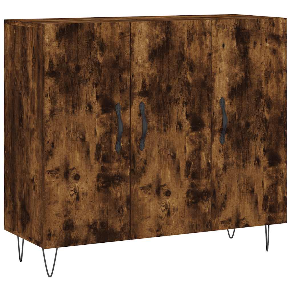 vidaXL Szafka, przydymiony dąb, 90x34x80 cm, materiał drewnopochodny