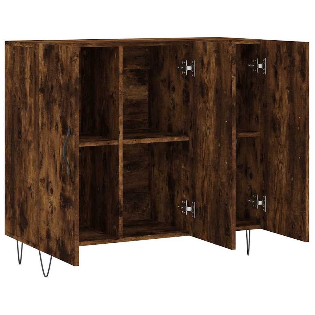 vidaXL Szafka, przydymiony dąb, 90x34x80 cm, materiał drewnopochodny