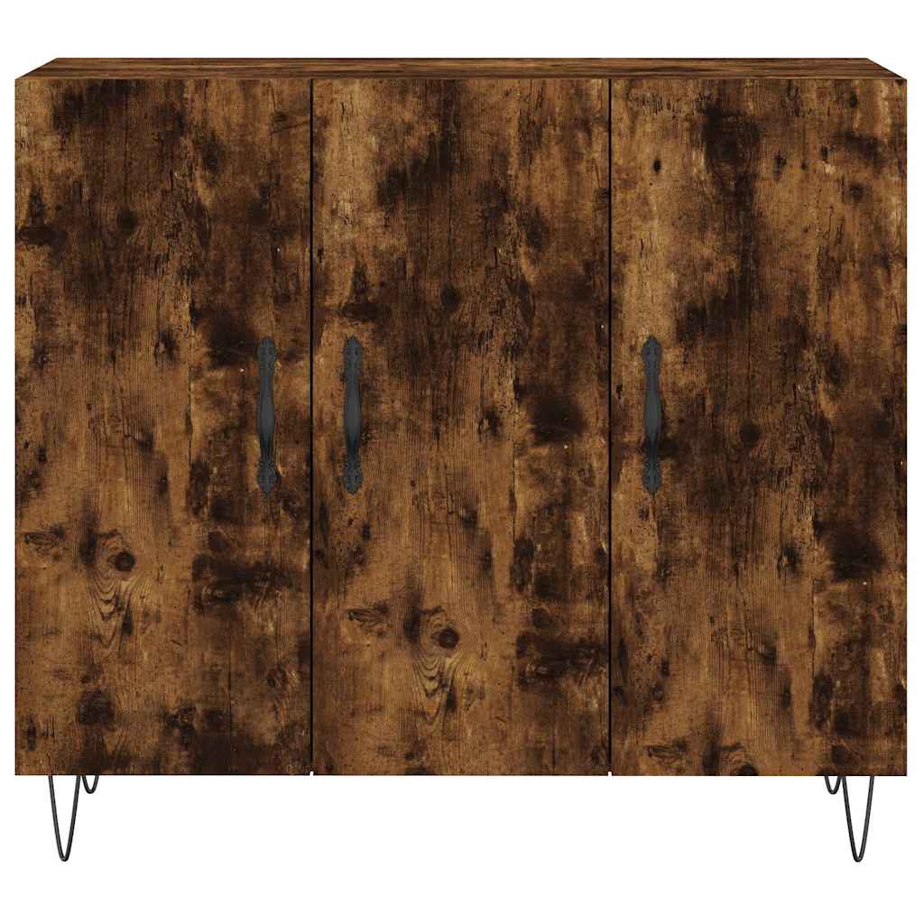 vidaXL Szafka, przydymiony dąb, 90x34x80 cm, materiał drewnopochodny
