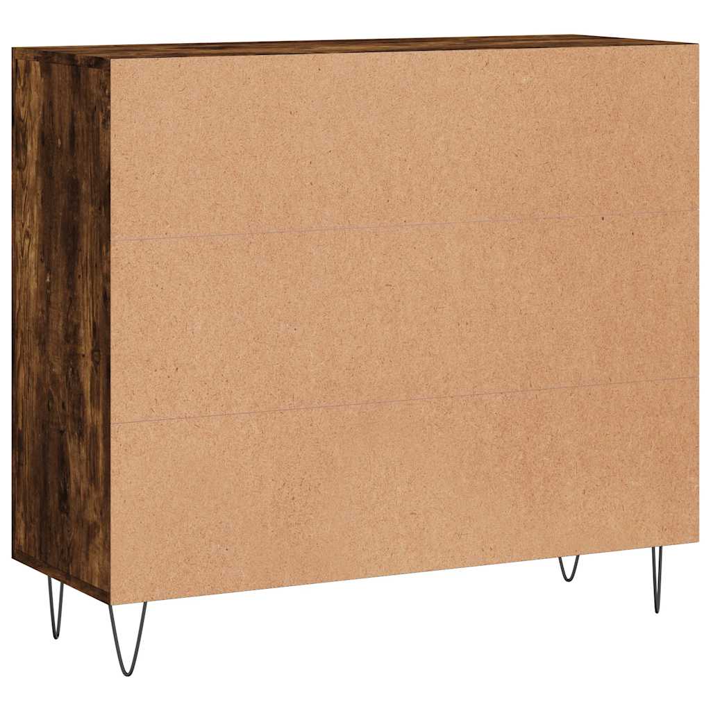 vidaXL Szafka, przydymiony dąb, 90x34x80 cm, materiał drewnopochodny
