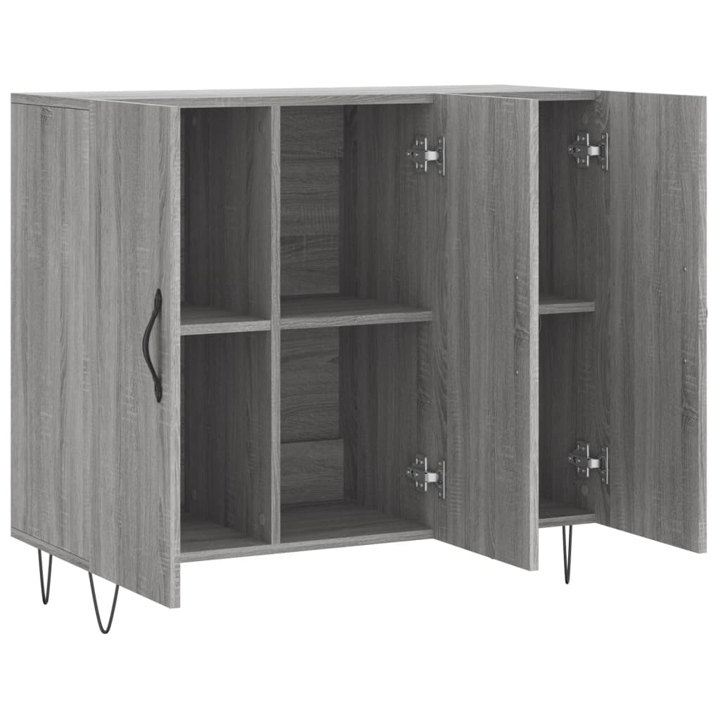 vidaXL Szafka, szary dąb sonoma, 90x34x80 cm, materiał drewnopochodny