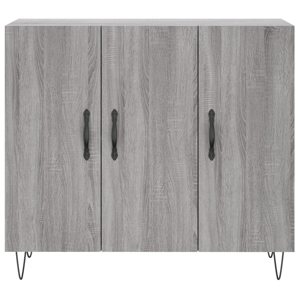 vidaXL Szafka, szary dąb sonoma, 90x34x80 cm, materiał drewnopochodny