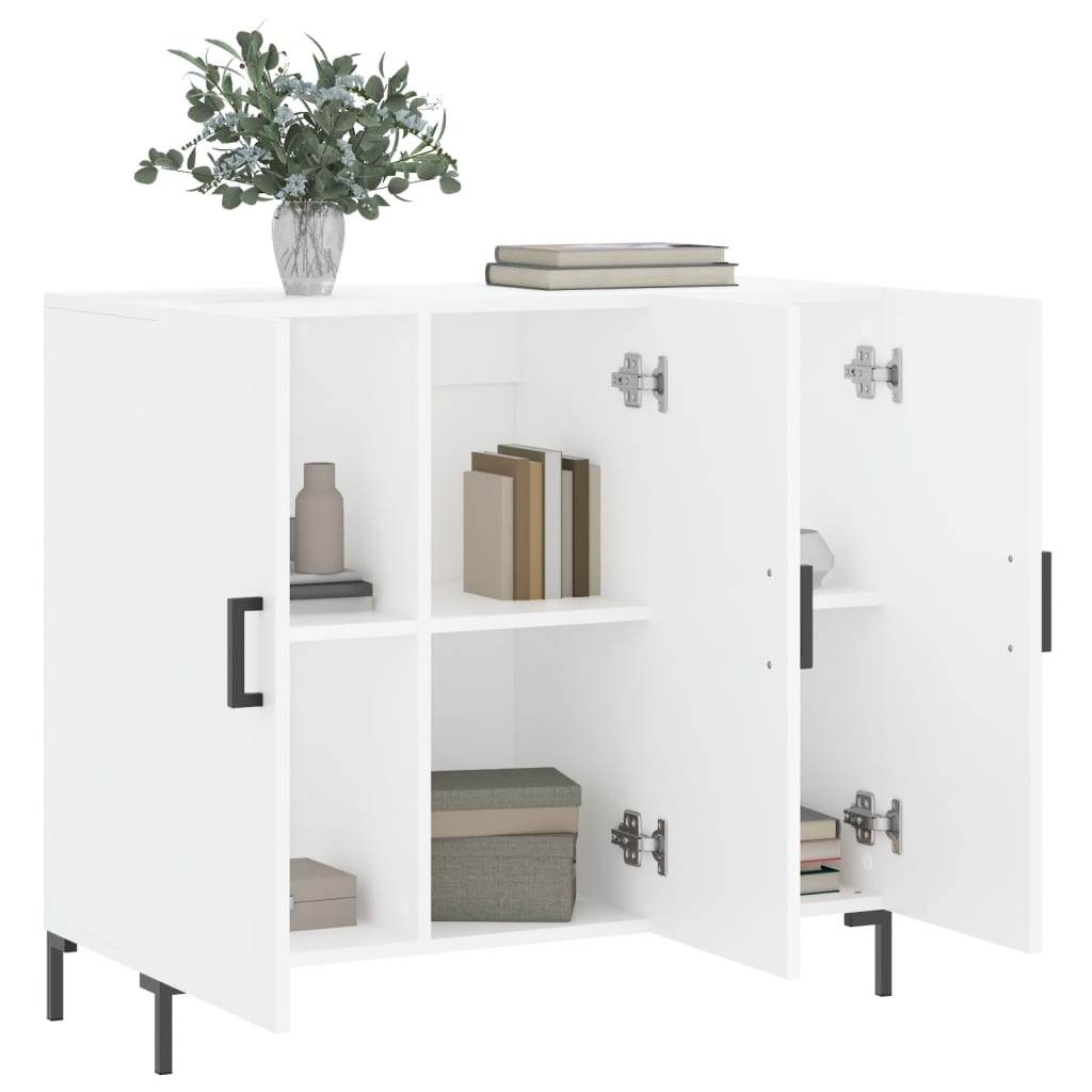 vidaXL Szafka, biała, 90x34x80 cm, materiał drewnopochodny