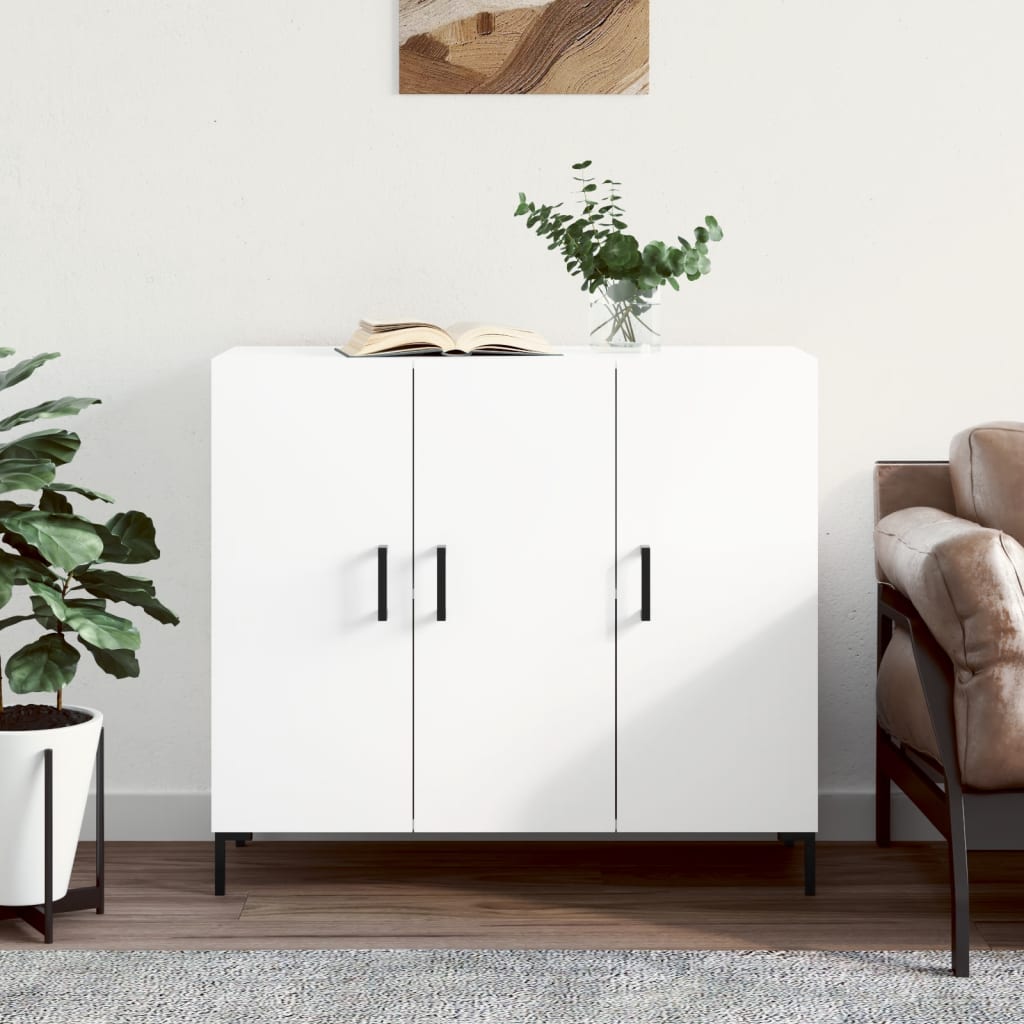 vidaXL Szafka, biała, 90x34x80 cm, materiał drewnopochodny