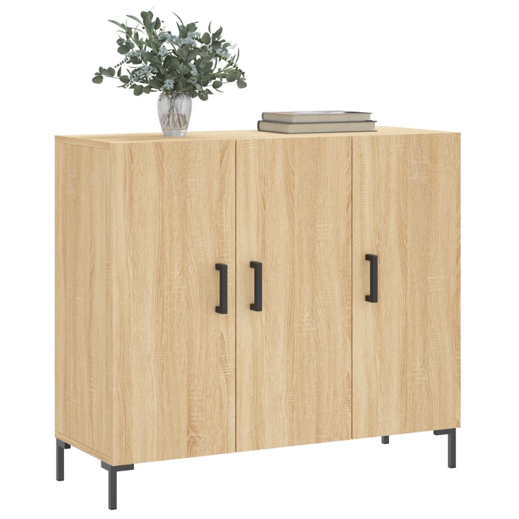vidaXL Szafka, dąb sonoma, 90x34x80 cm, materiał drewnopochodny