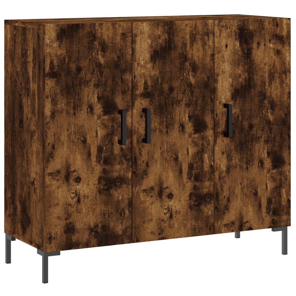 vidaXL Szafka, przydymiony dąb, 90x34x80 cm, materiał drewnopochodny