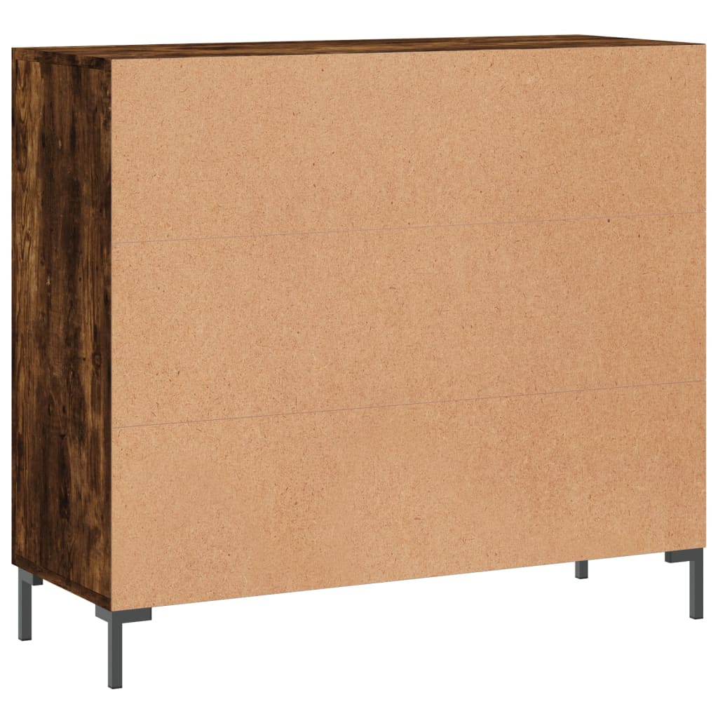 vidaXL Szafka, przydymiony dąb, 90x34x80 cm, materiał drewnopochodny