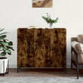vidaXL Szafka, przydymiony dąb, 90x34x80 cm, materiał drewnopochodny