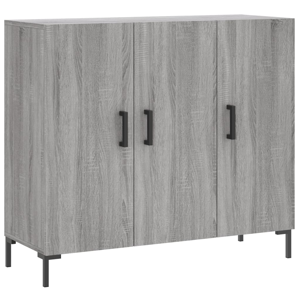 vidaXL Szafka, szary dąb sonoma, 90x34x80 cm, materiał drewnopochodny