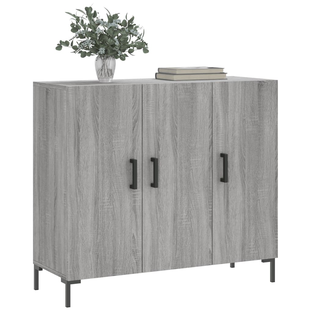 vidaXL Szafka, szary dąb sonoma, 90x34x80 cm, materiał drewnopochodny