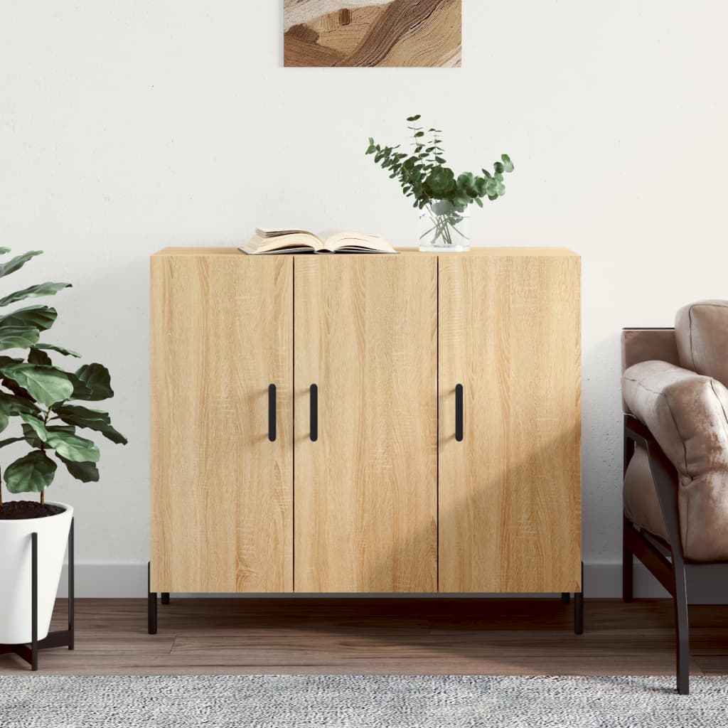vidaXL Szafka, dąb sonoma, 90x34x80 cm, materiał drewnopochodny
