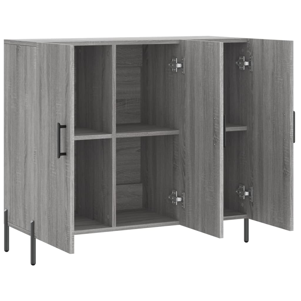 vidaXL Szafka, szary dąb sonoma, 90x34x80 cm, materiał drewnopochodny