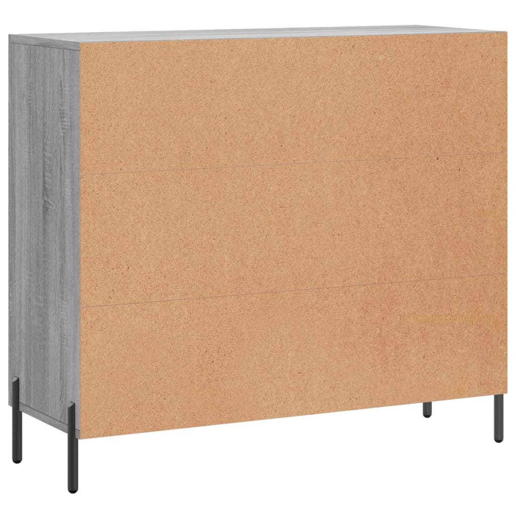 vidaXL Szafka, szary dąb sonoma, 90x34x80 cm, materiał drewnopochodny
