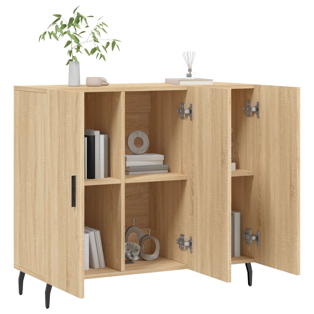 vidaXL Szafka, dąb sonoma, 90x34x80 cm, materiał drewnopochodny