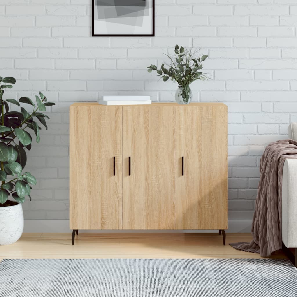 vidaXL Szafka, dąb sonoma, 90x34x80 cm, materiał drewnopochodny