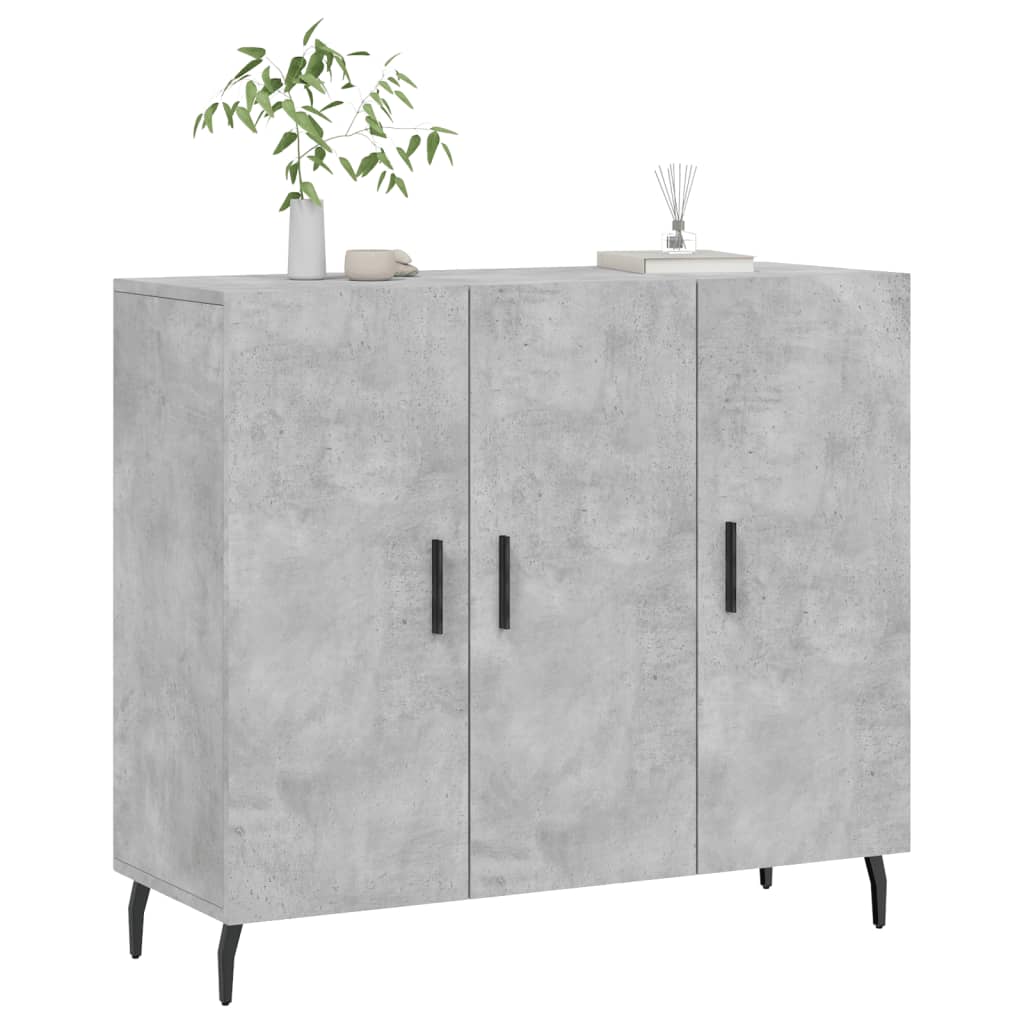 vidaXL Szafka, szarość betonu, 90x34x80 cm, materiał drewnopochodny