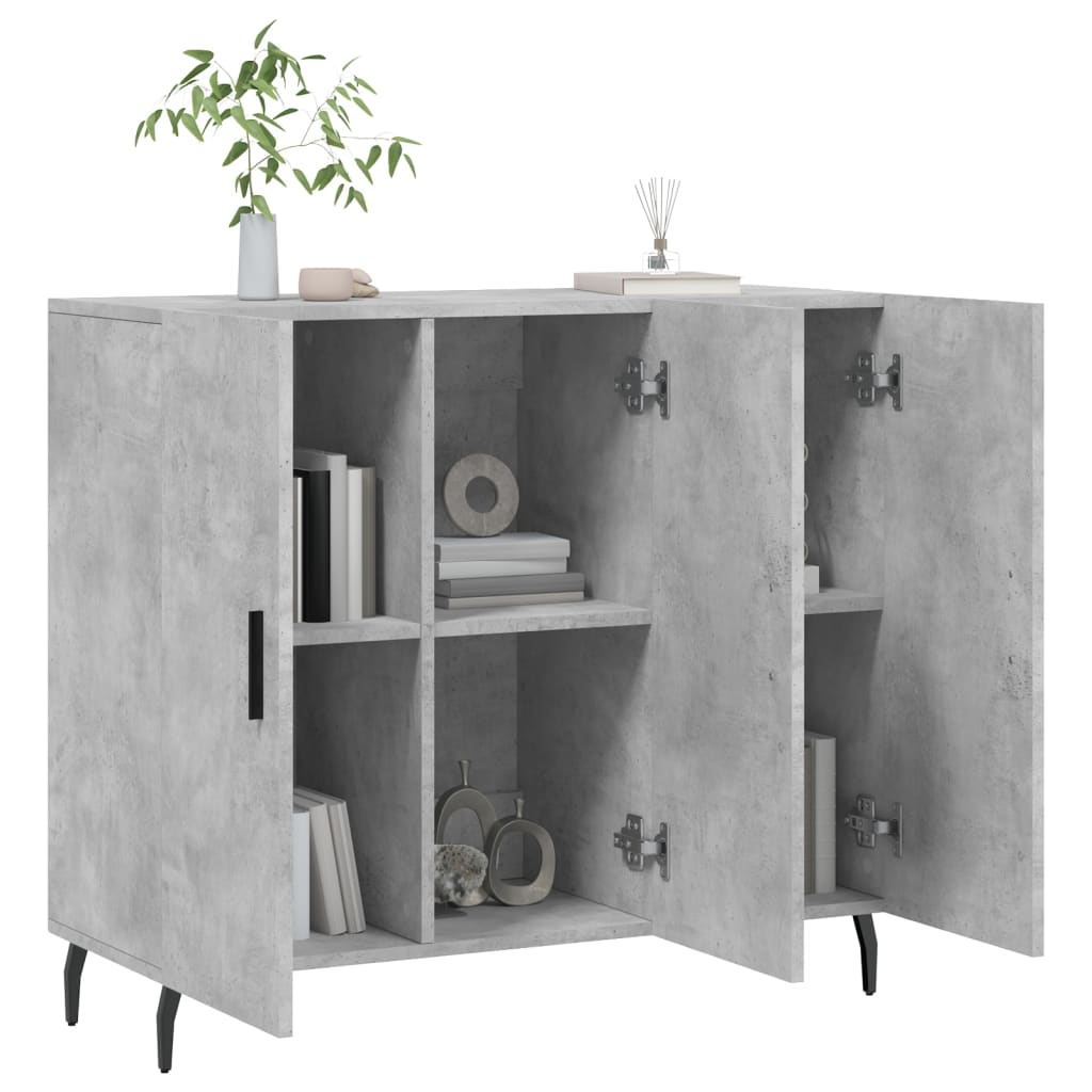 vidaXL Szafka, szarość betonu, 90x34x80 cm, materiał drewnopochodny