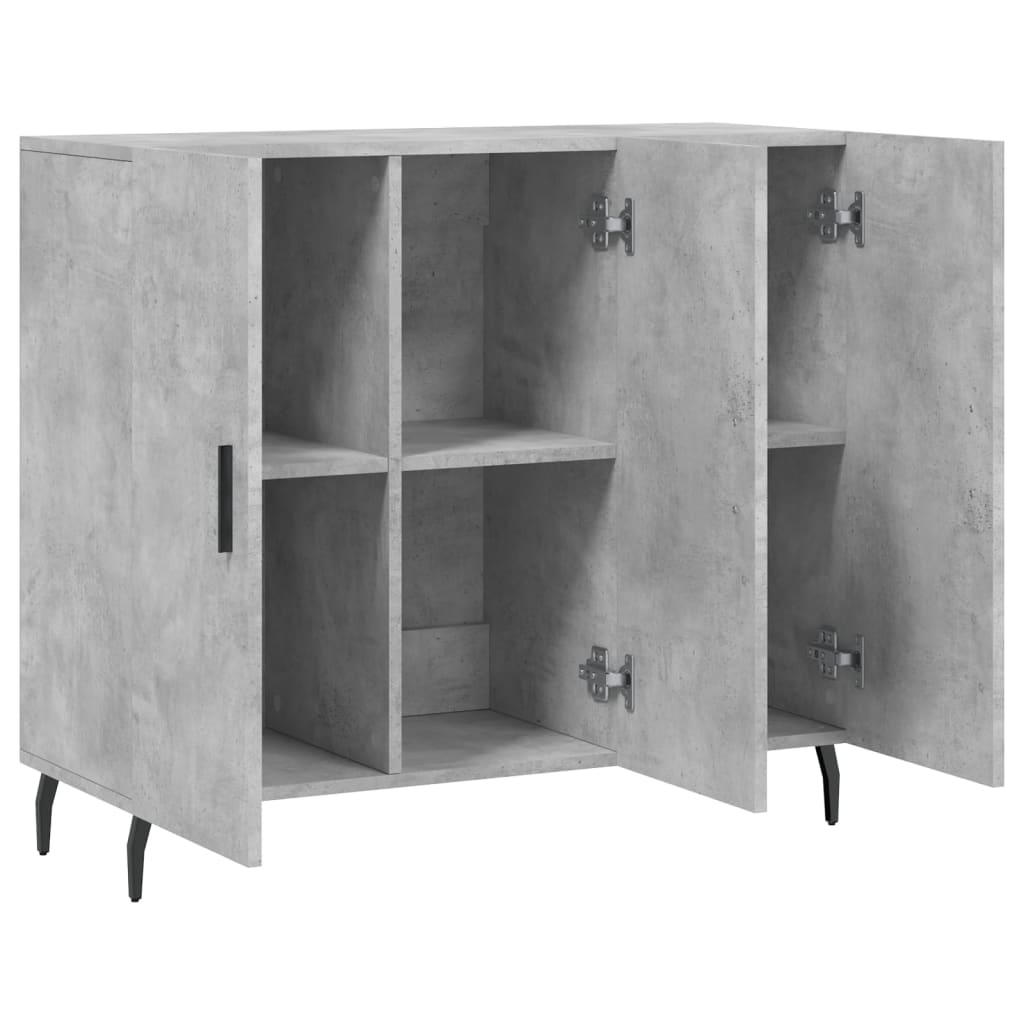 vidaXL Szafka, szarość betonu, 90x34x80 cm, materiał drewnopochodny