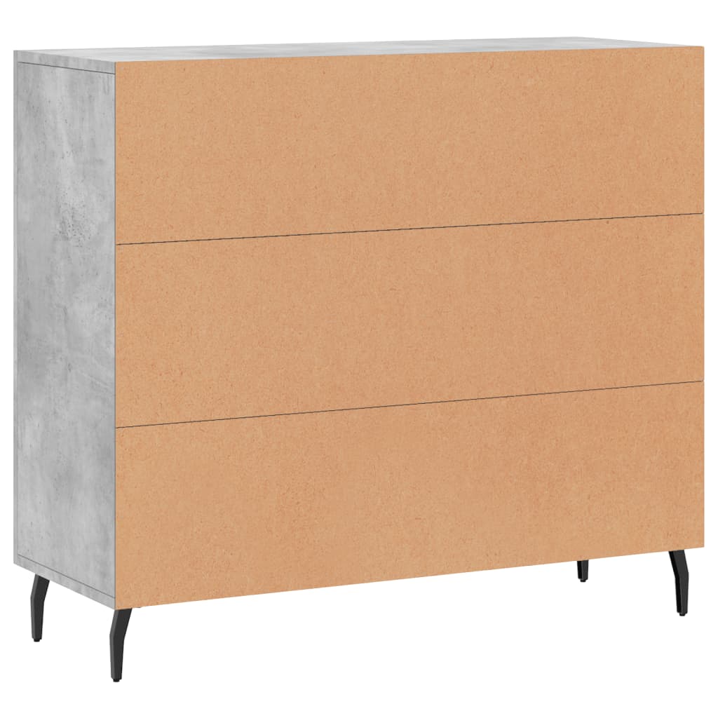 vidaXL Szafka, szarość betonu, 90x34x80 cm, materiał drewnopochodny