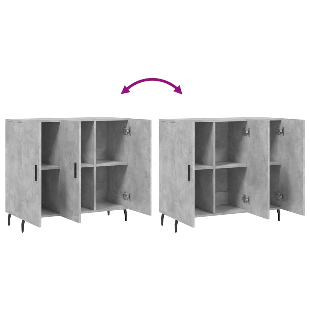 vidaXL Szafka, szarość betonu, 90x34x80 cm, materiał drewnopochodny