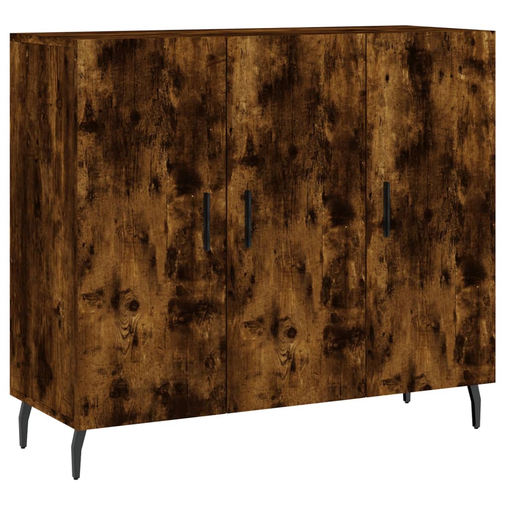 vidaXL Szafka, przydymiony dąb, 90x34x80 cm, materiał drewnopochodny