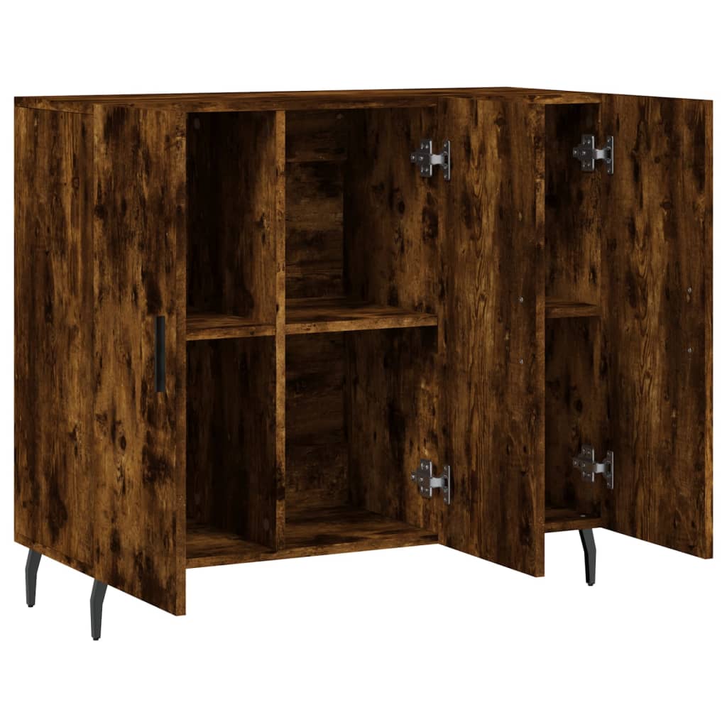 vidaXL Szafka, przydymiony dąb, 90x34x80 cm, materiał drewnopochodny
