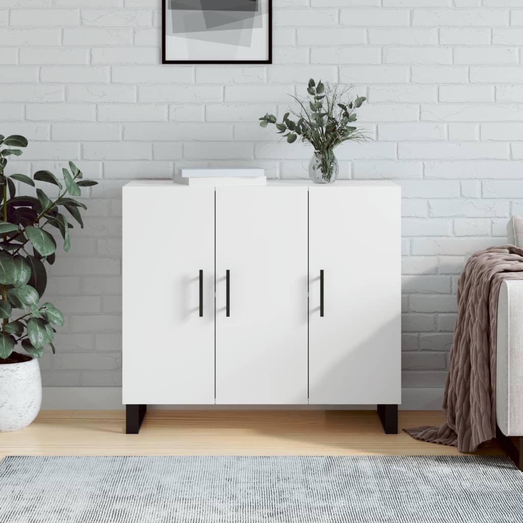 vidaXL Szafka, biała, 90x34x80 cm, materiał drewnopochodny