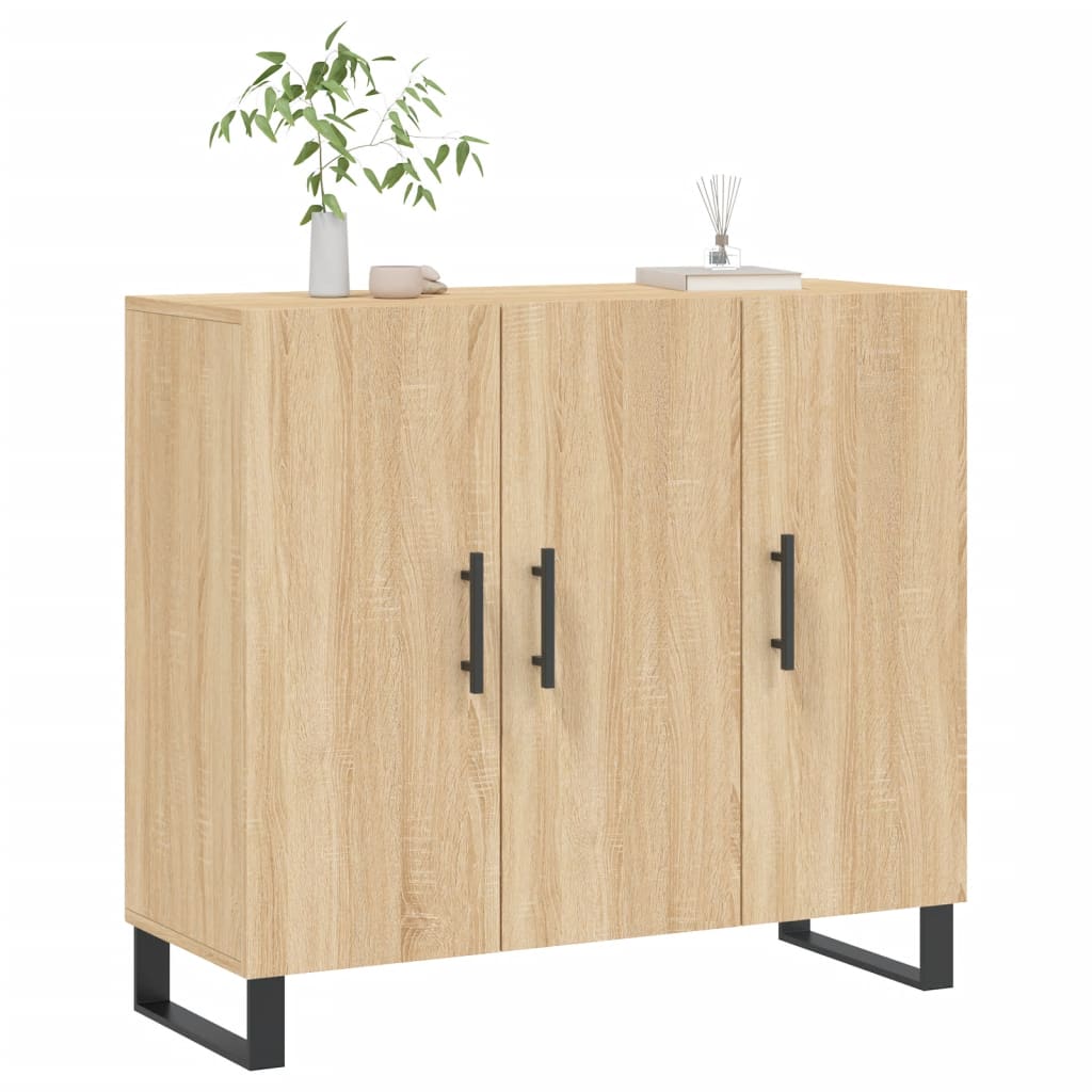 vidaXL Szafka, dąb sonoma, 90x34x80 cm, materiał drewnopochodny