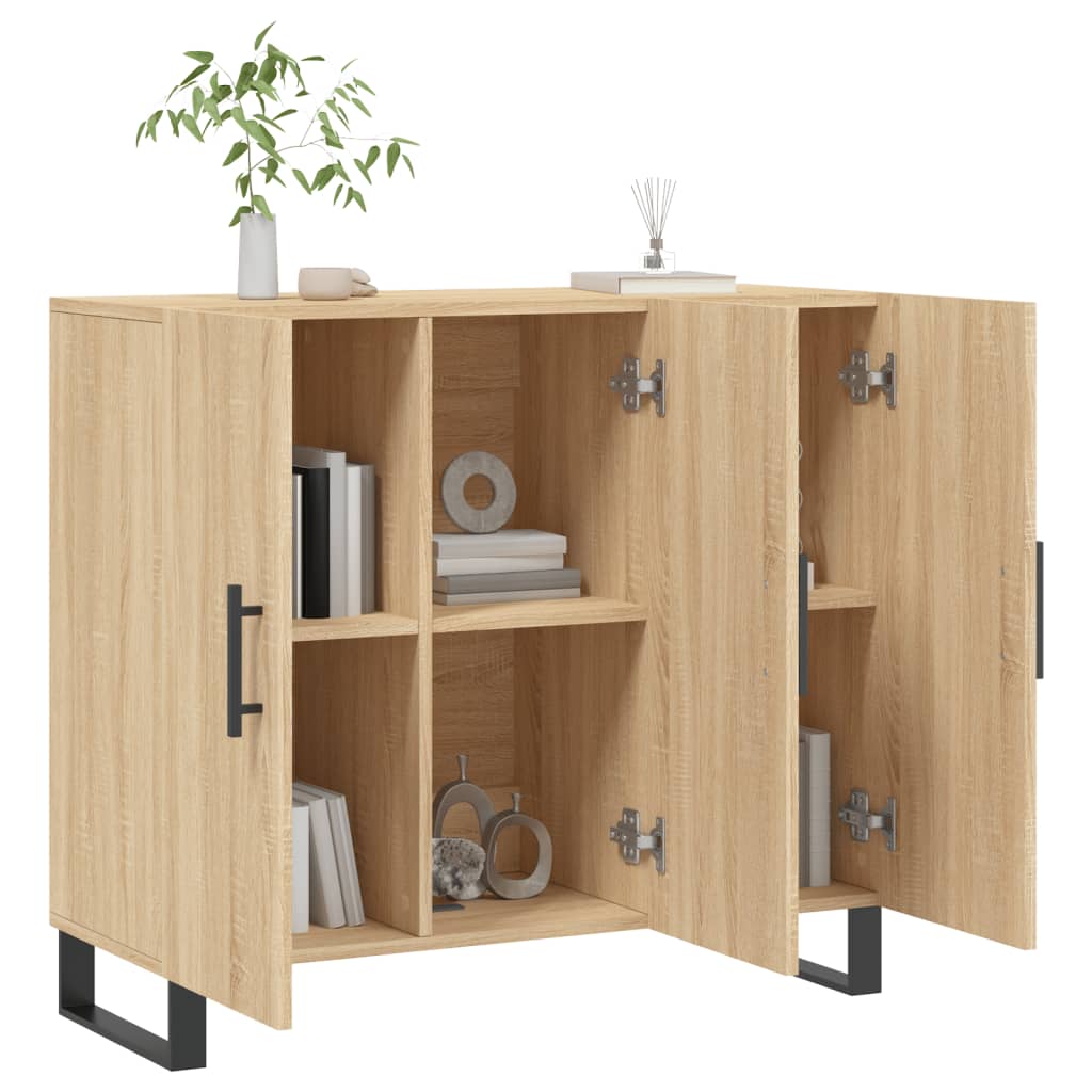 vidaXL Szafka, dąb sonoma, 90x34x80 cm, materiał drewnopochodny