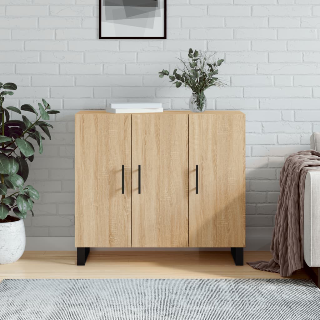 vidaXL Szafka, dąb sonoma, 90x34x80 cm, materiał drewnopochodny